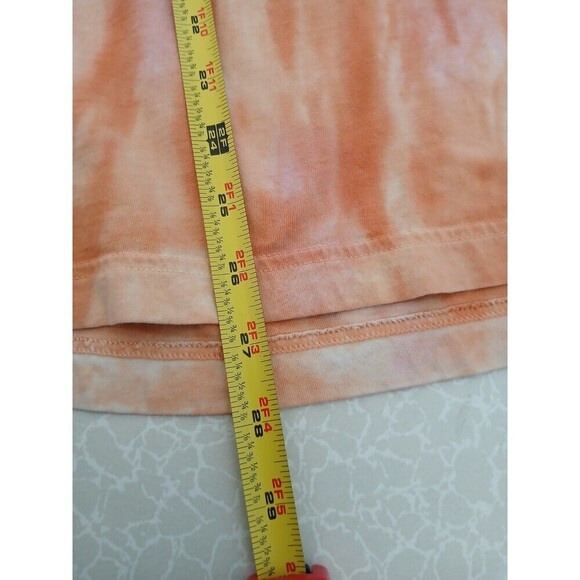 Victoria Secret "PINK" orange tie-dye t shirt 3/4 Sleeve Round Neck Medium Y2K - Picture 9 of 15